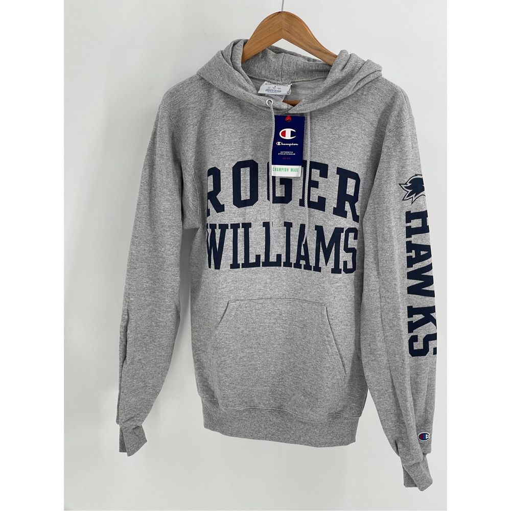 Champion Roger Williams University Hooded Sweatshirt Men Small Gray New‎